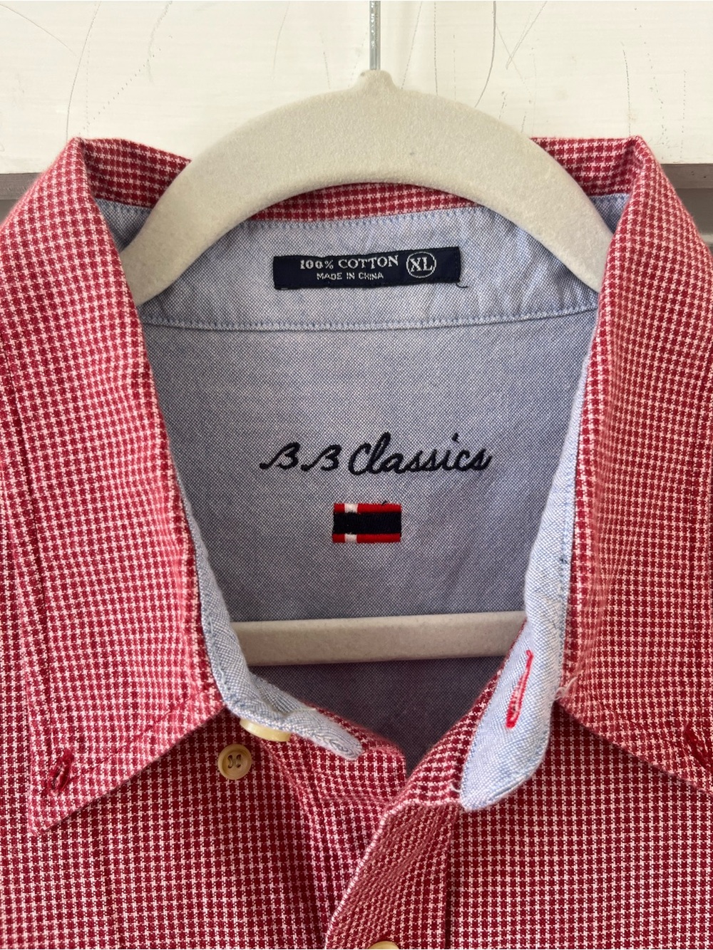 Men’s BB Classics red check shirt sleeve button down shirt - Picture 2 of 11